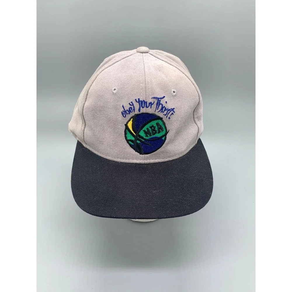 Starter NBA Obey Your Thirst Sprite Snapback Hat Grey Black Vintage Mens OSFM